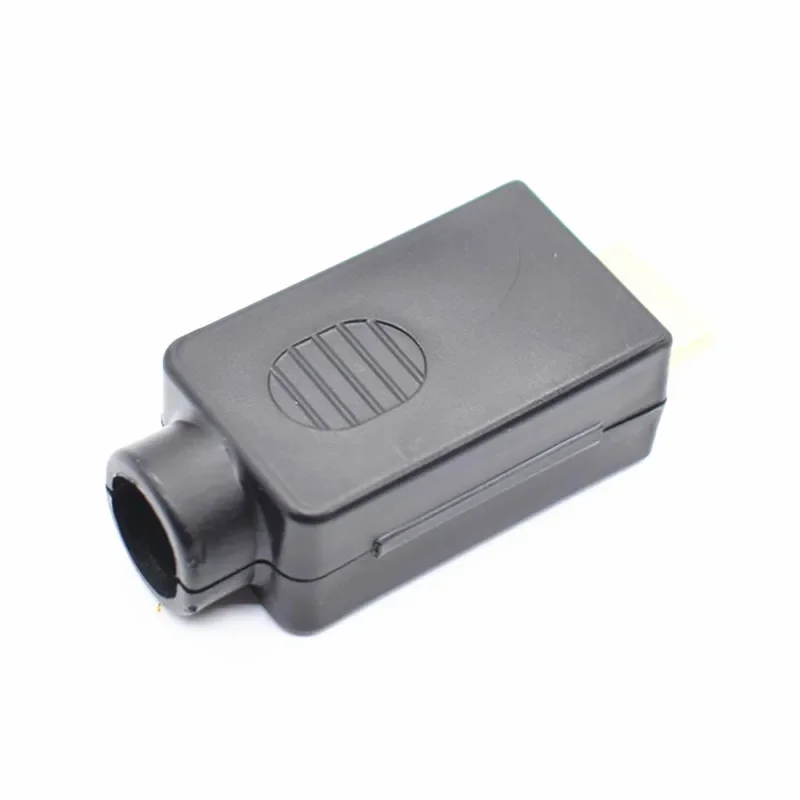 Terminais HDMI macho Plug Breakout, conector Solderless com tampa preta, 19P