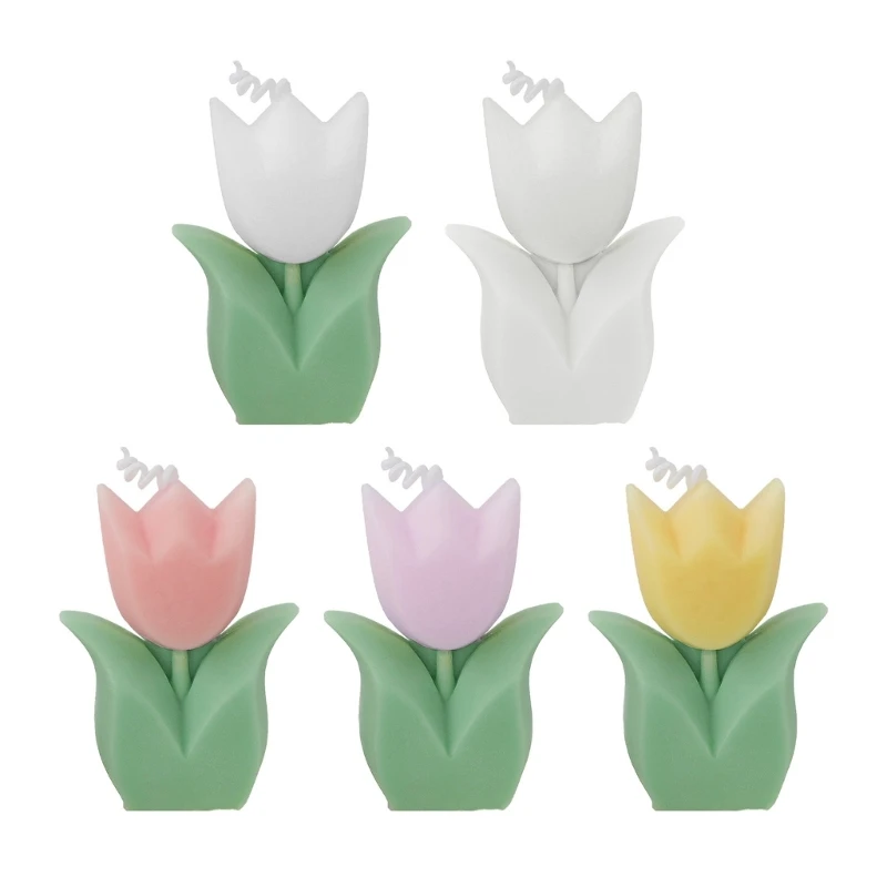 Tulip-Flower Shaped Scented Hand-made Paraffin Wax for Home Bedroom Wedding Party Decoration