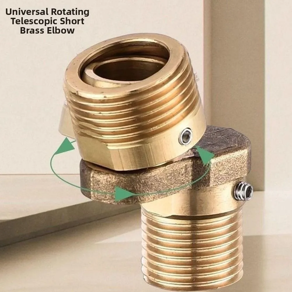 360° Rotatable Eccentric Screw Corner Copper Universal Foot Curved Faucet Adapter Flexible Thickened Wall Mounted Adapter
