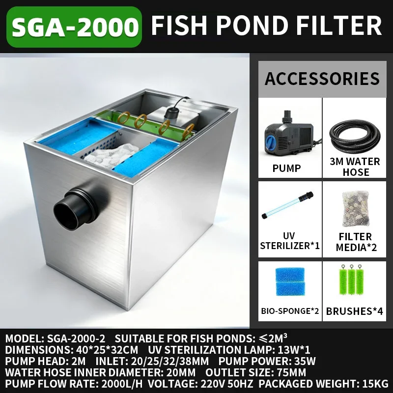 Stainless Steel Fish Pond Filtration and Water Circulation System, Large-Scale Water Purification System(Customized)