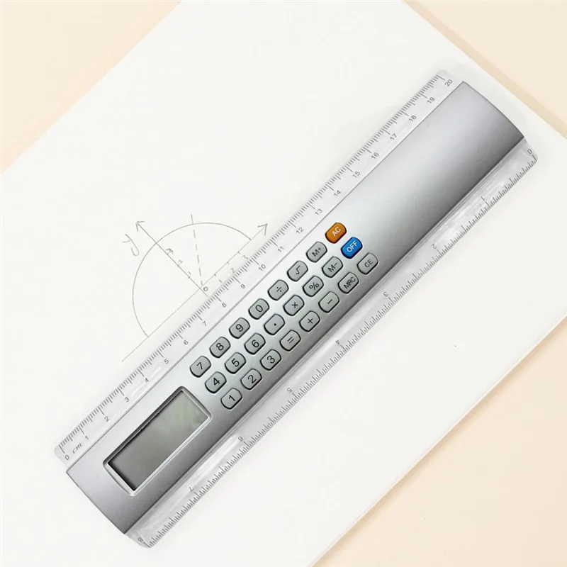 AM-Ruler Calculator Pocket Size 20Cm Mini 8 Digits Handheld Multifunctional Counting Calculator Ruler