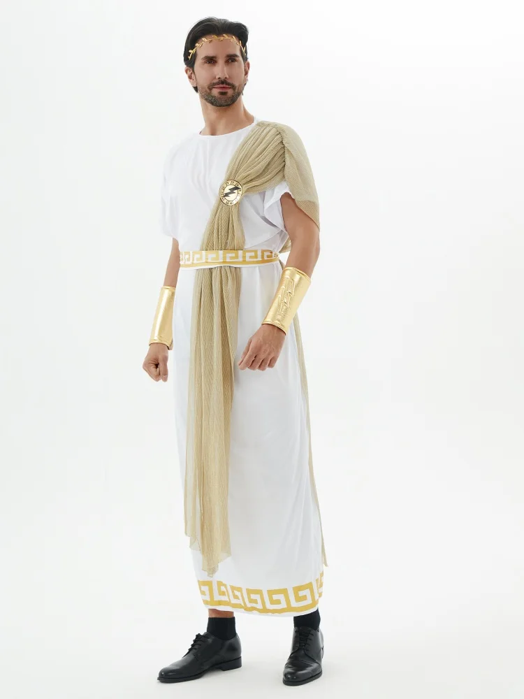Halloween Cosplay Ancient Greek Gods Zeus Costumes Adult King of Rome Carnival Stage Show Role Play  Party Dress