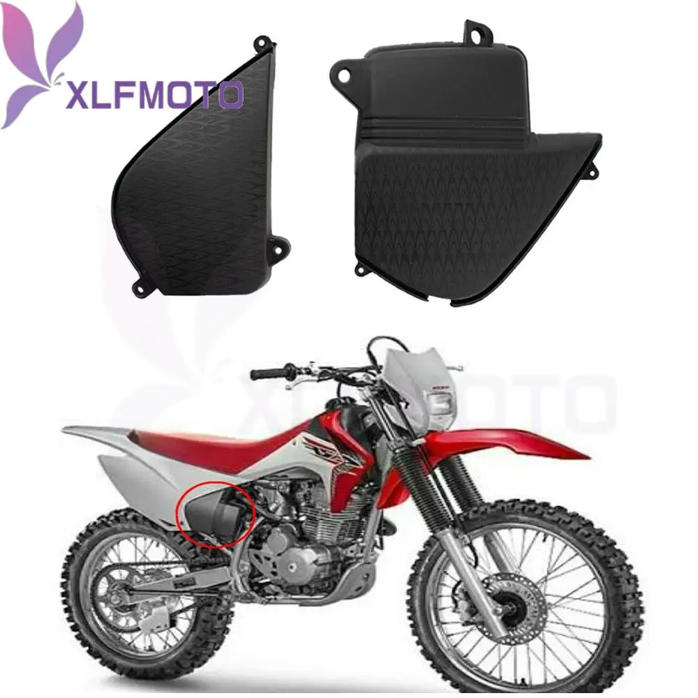 Motorcycle Accessories Black ABS Battery Box Side Covers For Honda CRF230F 2015-2019 Dirt Bike Battery Box Side Guards