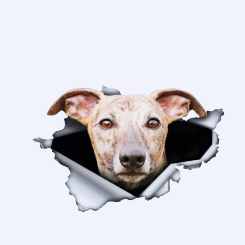 

13cm X 9cm Personality Brindle Greyhound Dog 3D Vinyl Waterproof Car Window High Quality Accessories Vinyl Decorative 1pcs,KK
