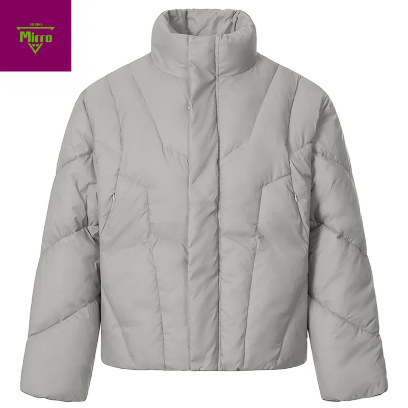 

Зимние куртки мужские утепленные парки пальто однотонные свободные повседневные стеганые куртки с воротником-стойкой уличная одежда Harajuku куртки в стиле хип-хоп