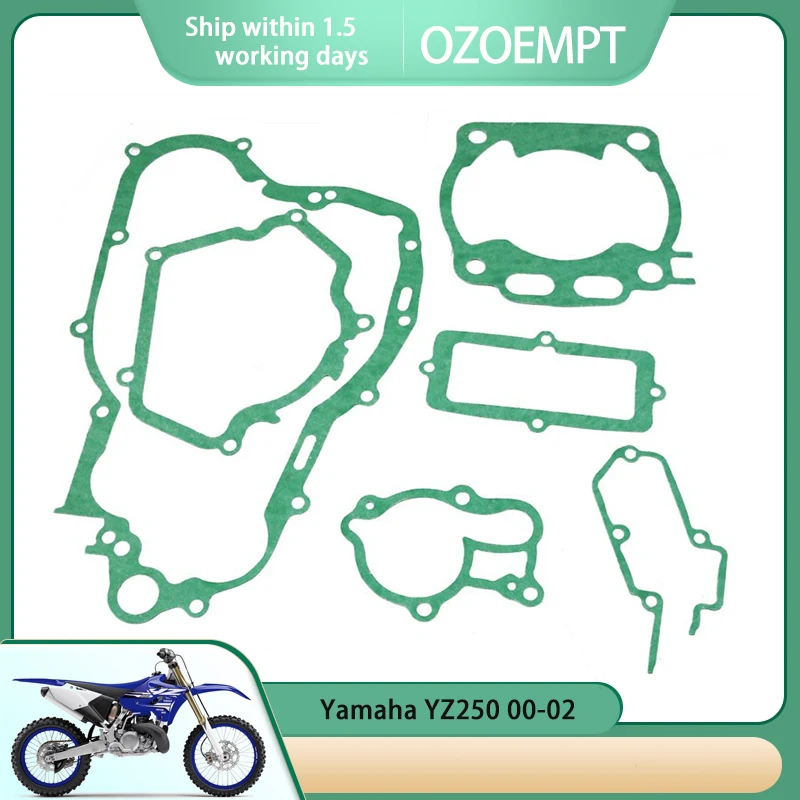 

OZOEMPT Engine Cylinder Crankcase Repair Gasket Apply to Yamaha YZ250 00-02