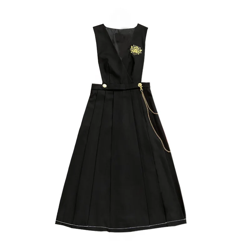 FKYBDSM High-quality Sleeveless Pleated Uniforms Junior Skirt Dress