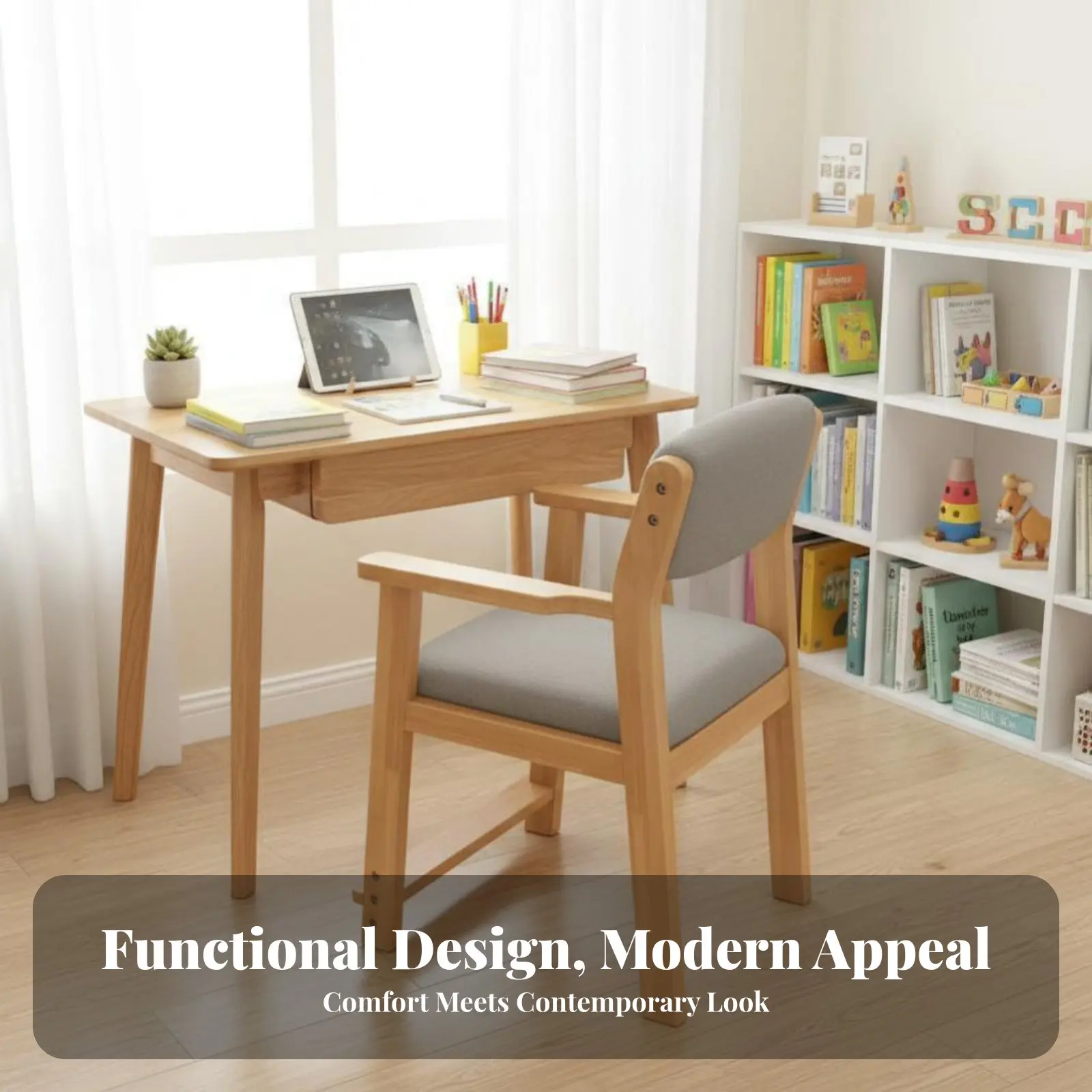 

Регулируемый деревянный стул для письма с подлокотниками, прочный и устойчивый, для студентов и игровых комнат