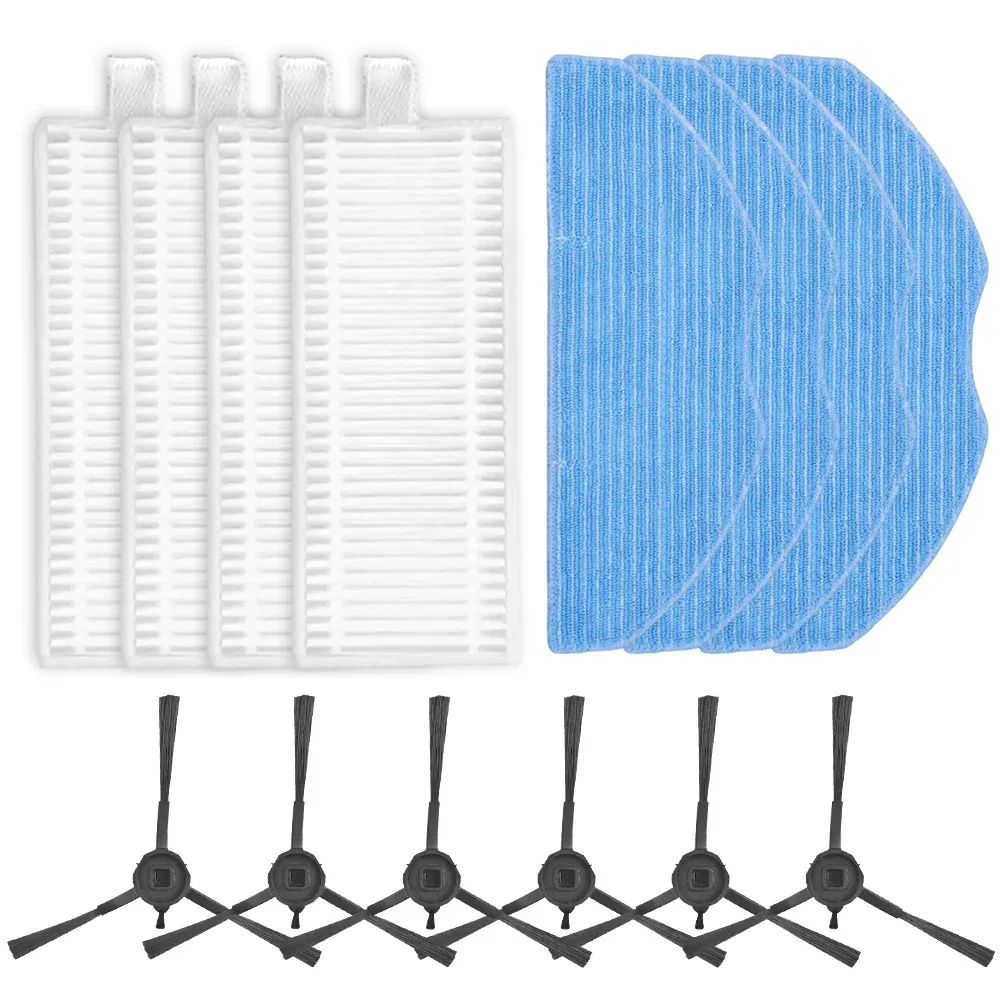

As Shown Side Brushes Kit Replacement Parts Long-lasting Sturdy Material Versatile Side Brushes Convenient Mop Cloths