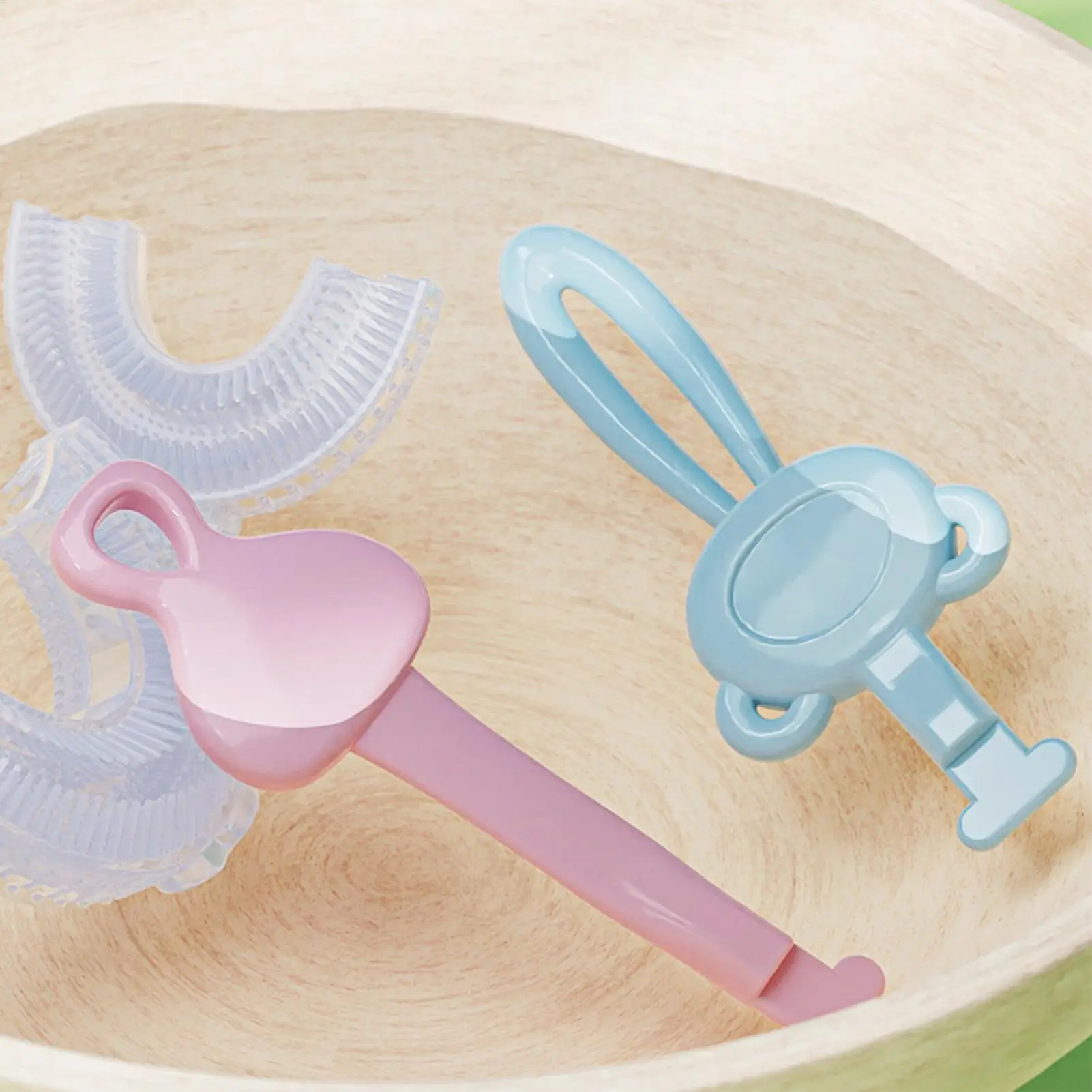 Baby Teether Toothbrush Self Soothing Soft Silicone Teething Toy Cute Animal Shape for Infants Toddler Gum Care Chewing Training