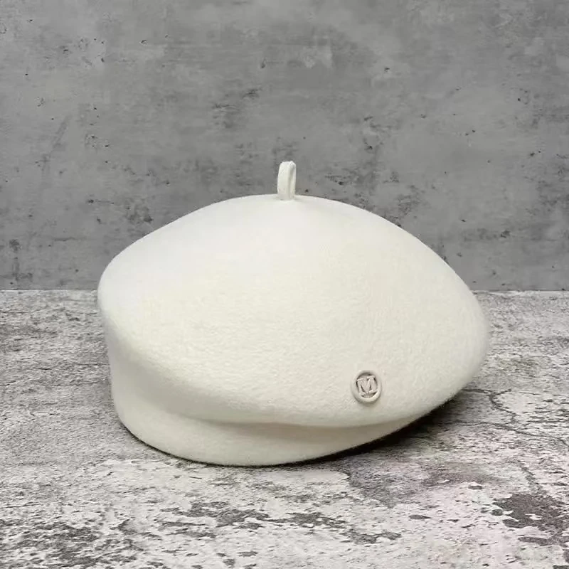 

Women's wool berets hat New adult female elegant british artist cap Winter warm thick felt Pumpkin caps