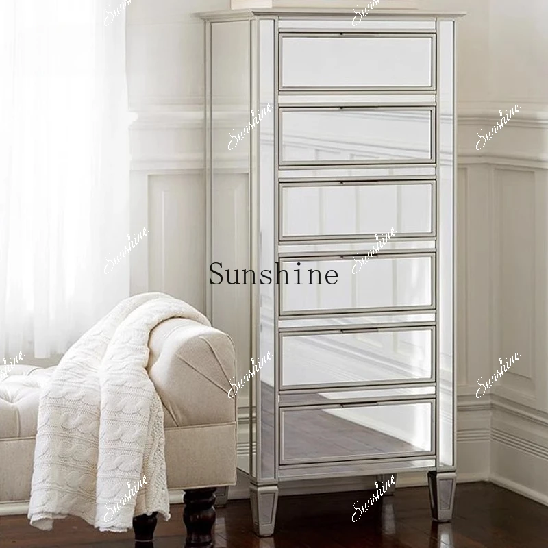 

European mirror furniture storage chest of drawers storage cabinet post-modern style FT