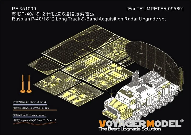 Voyager PE351000 1/35 Russian P-40/1S12 Long Track S-Band Acquisition Radar Upgrade set(For TRUMPETER 09569)  Photo Etched Part