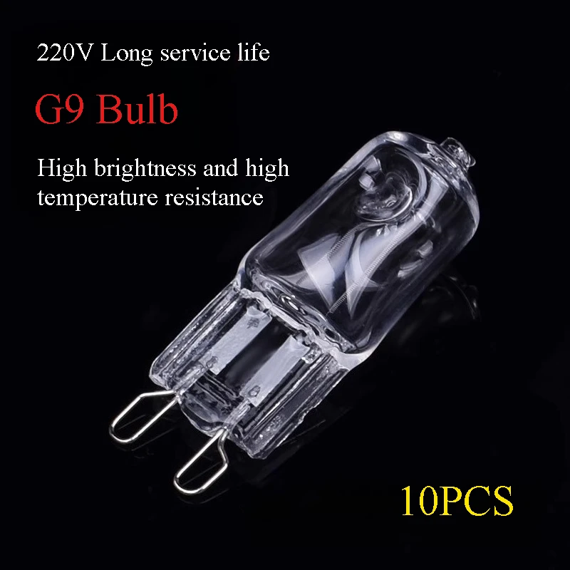 10PCS G9 220V 20W 25W 40W 60W Clear Frosted Halogen Light Bulbs Capsule LED Lamp Bulbs Inserted Beads Crystal Lamp Halogen Bulb