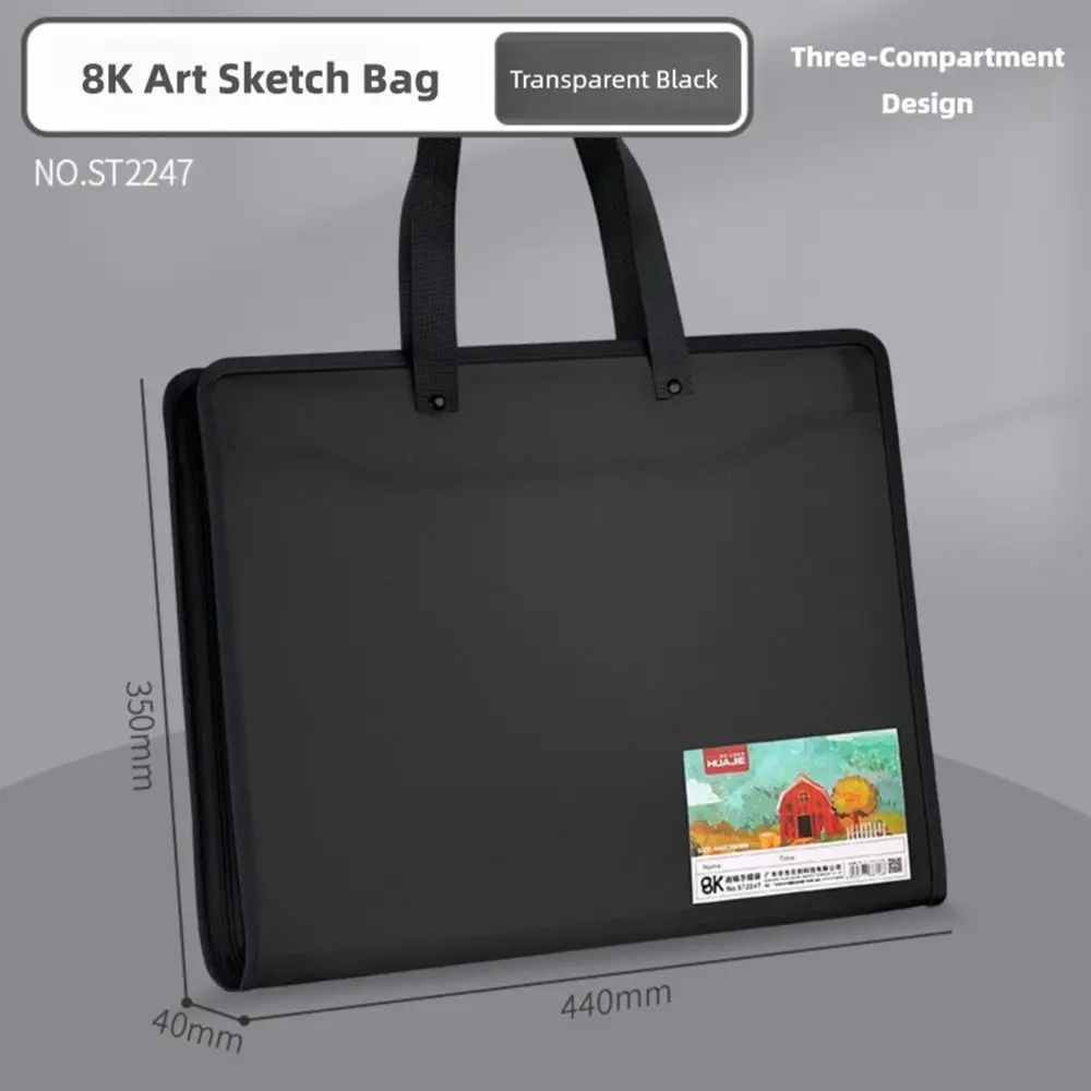 Plastic schets opbergtas Drie lagen draagbare portfolio-organizer 8K documentopslag Boekje Documentorganisatie