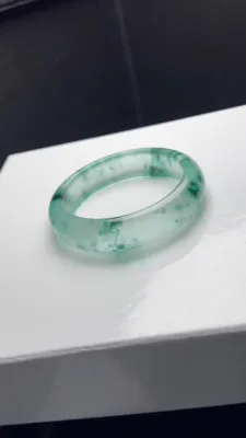 AAA Natural ice Green Flower Myanmar Jade jadeite bracelets bangle 56-64mm