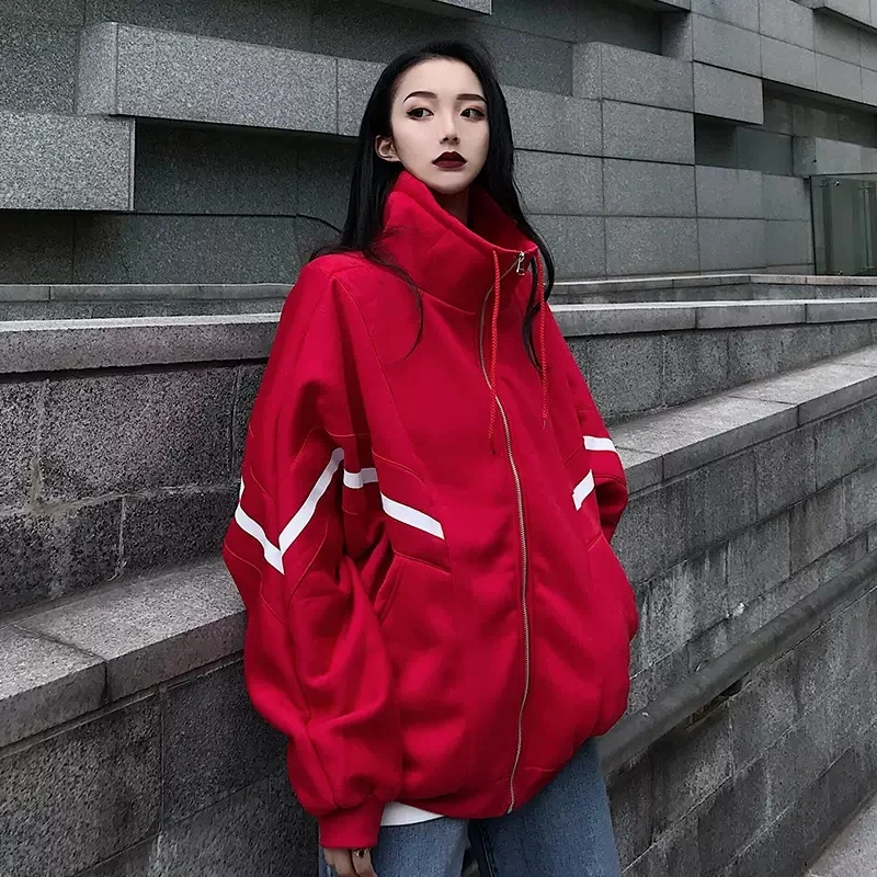 

Super Hot Hoodie Girl 2022 New Autumnwinter Korean Edition Students Add Fleece and Thick Top Loose Zipper Women Jacket Commuting