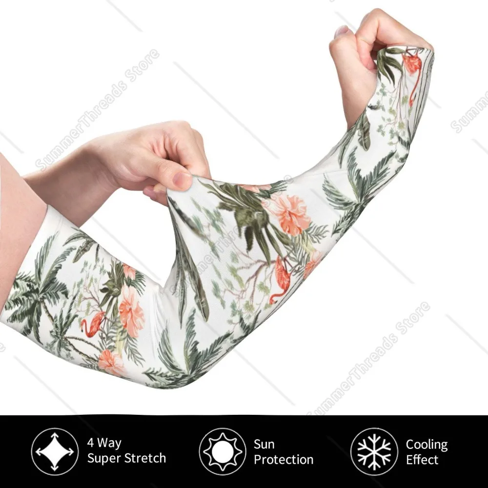 Mangas refrescantes de palmas de flamenco para un sexo, manguitos de brazo, funda de protección solar UV para cubrir con silicona antideslizante