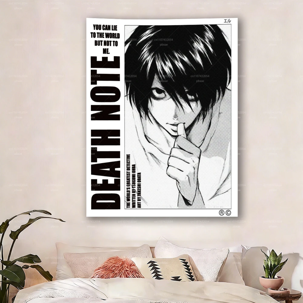 1 Stück D-Death N-Note Anime Wandteppich für Schlafzimmer, Spielzimmer, Heimdekoration