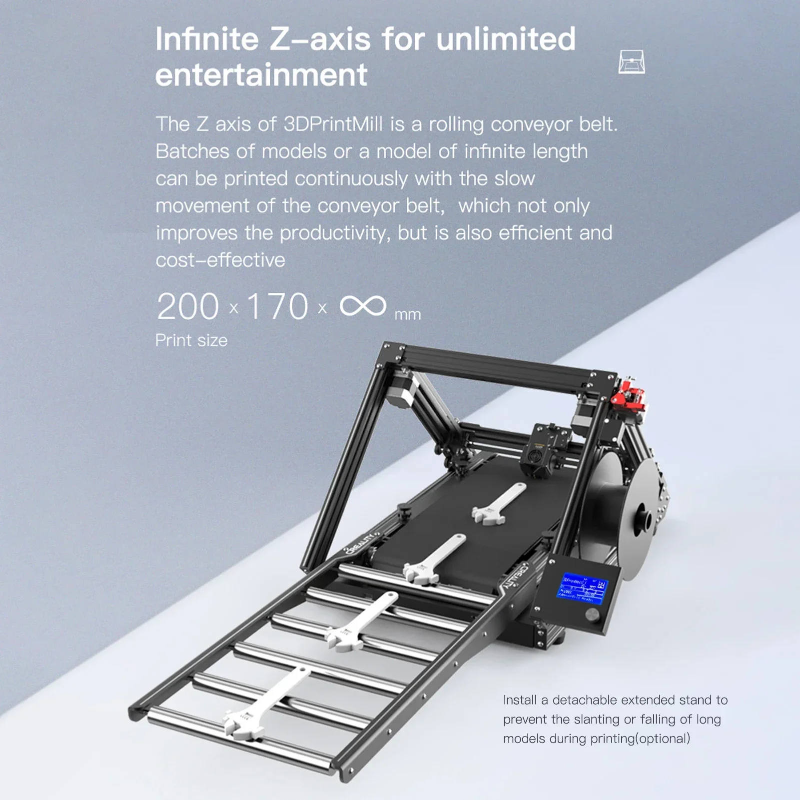 Creality 3DPrintMill 3D Printer Model Reproduction in Batches Infinite Z-Axis Printing Silent Motherboard Filament Detection
