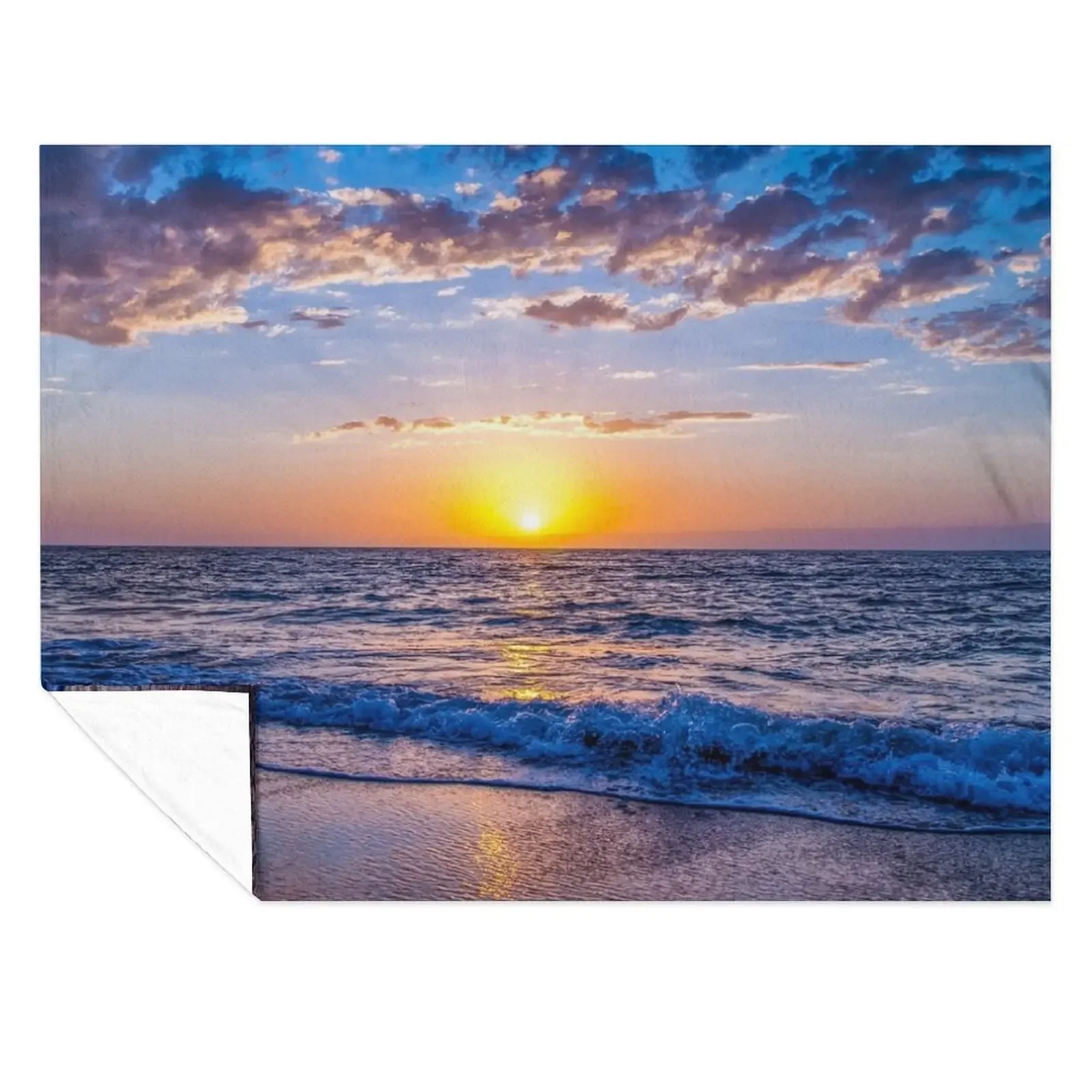 

Beautiful Sunset Scene by the beach Throw Blanket blankets ands Plaid on the sofa Custom Designers Blankets