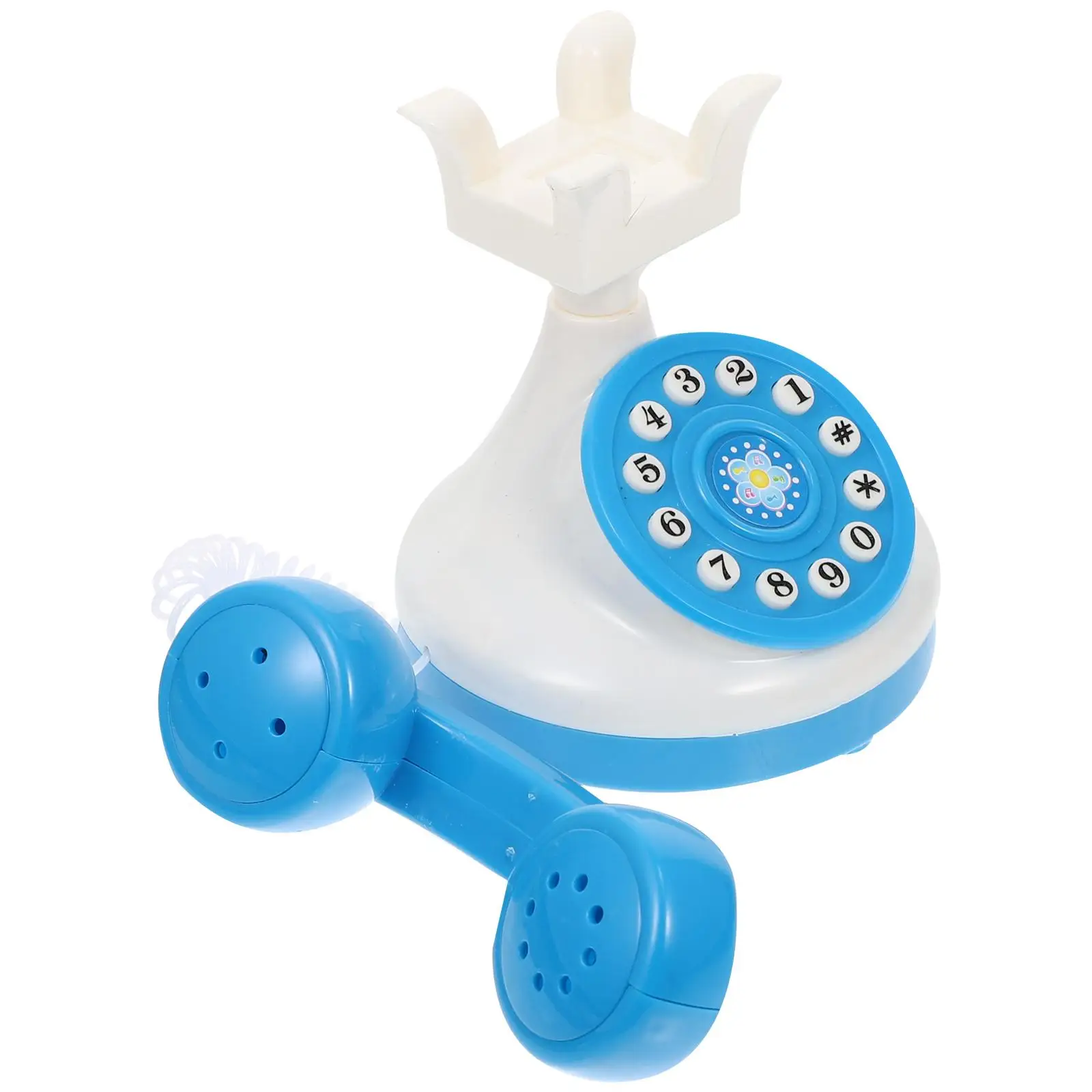 Simulation Telephone Toy Kids Play House Blue Cartoon Phone Role Play Home Appliance Intelligence Development Interactive Toys
