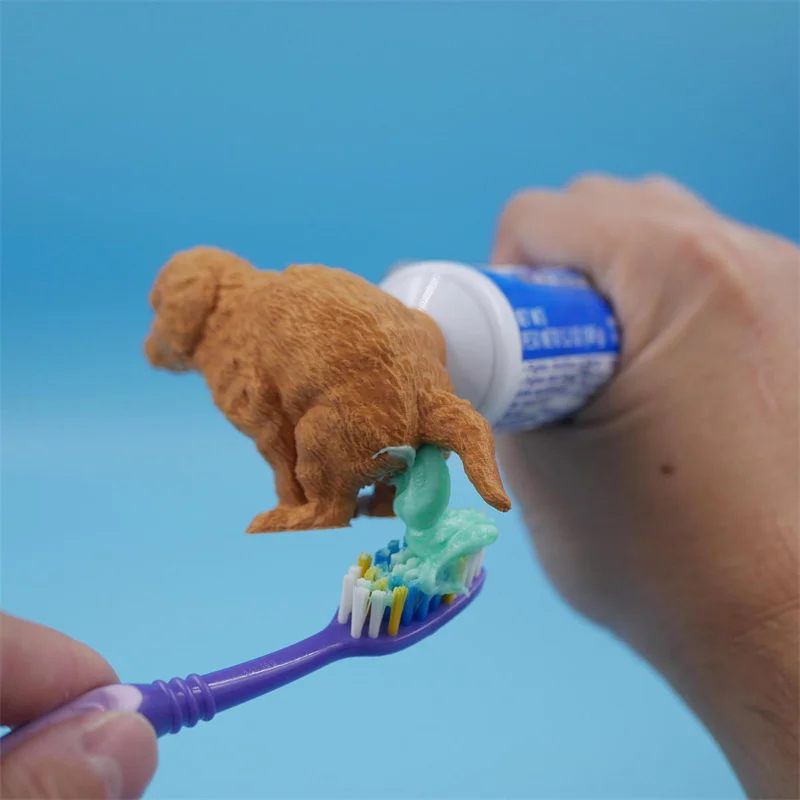 Creative Spoof Golden Retriever Toothpaste Head Dog Poo Toothpaste Dispenser