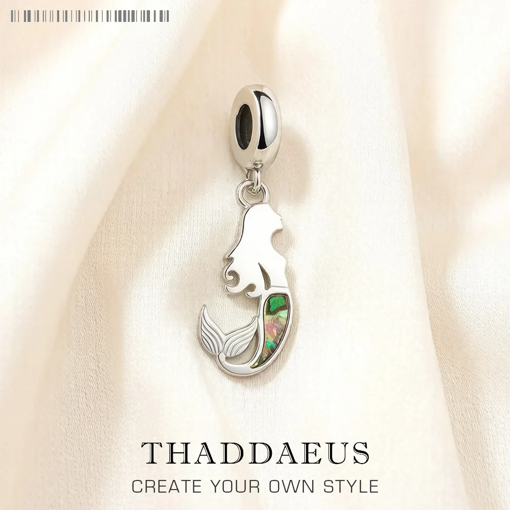 Neuer Meerjungfrau-Anhänger, baumelnder Charme, 925er Sterlingsilber, Modeschmuck für Frau, romantisches Geschenk