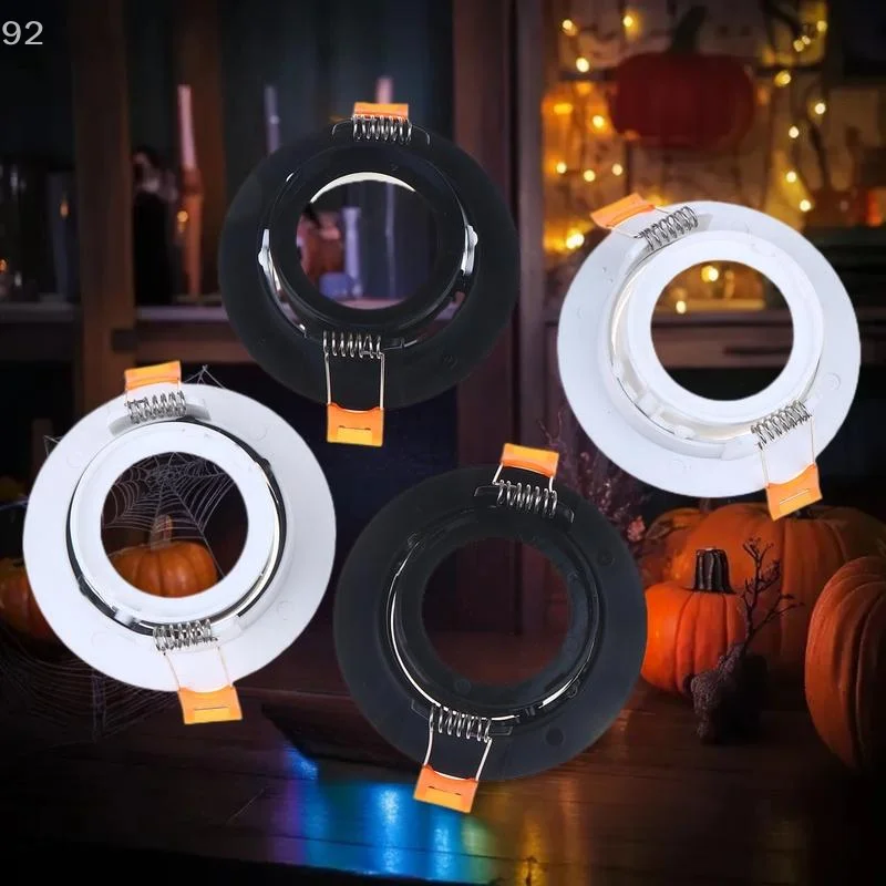 1Pcs GU10 Lamp Holder Round Light Kit, Ceiling Adjustable Spotlight in Black White