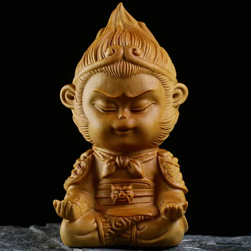Boxwood Wood Carving Sun Wukong Monkey King Hand-Carved Sculpture Collection