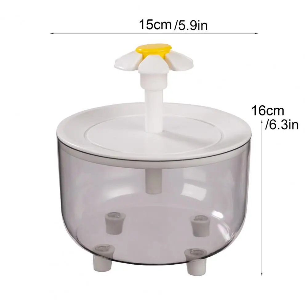 2L Cat Water Dispenser Circulating Filter Fountain Cage Birdbath for Indoor Parrots Lovebirds Cockatiels Detachable Bird Bath