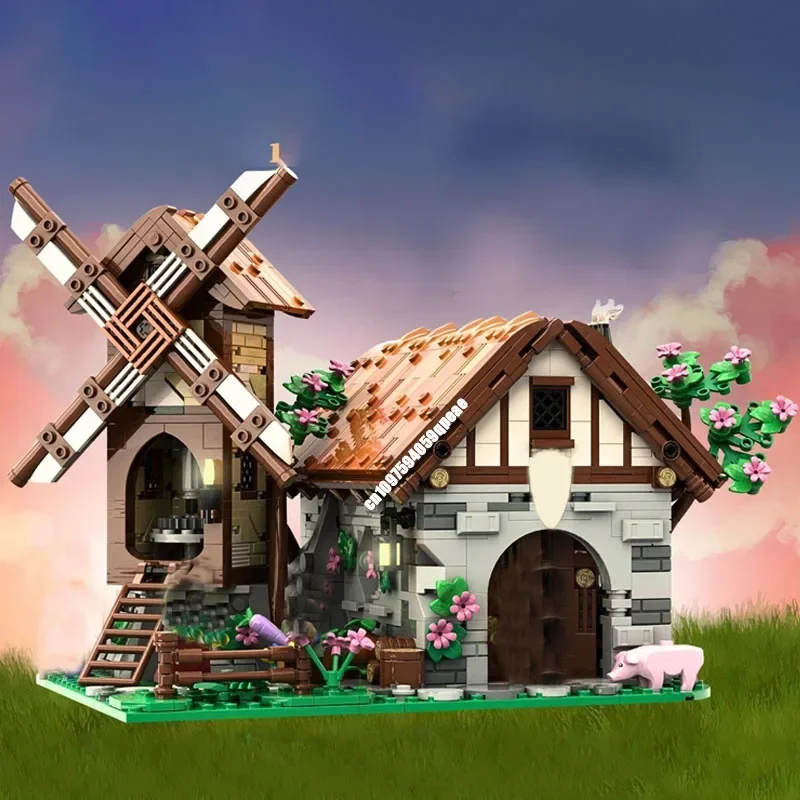 

Новинка, 1734 шт., Moc, европейская средневековая модель с видом на улицу, модель «Кузнечный бриз», головоломка на заказ, сделай сам, креативные идеи, детская игрушка, подарок на день рождения