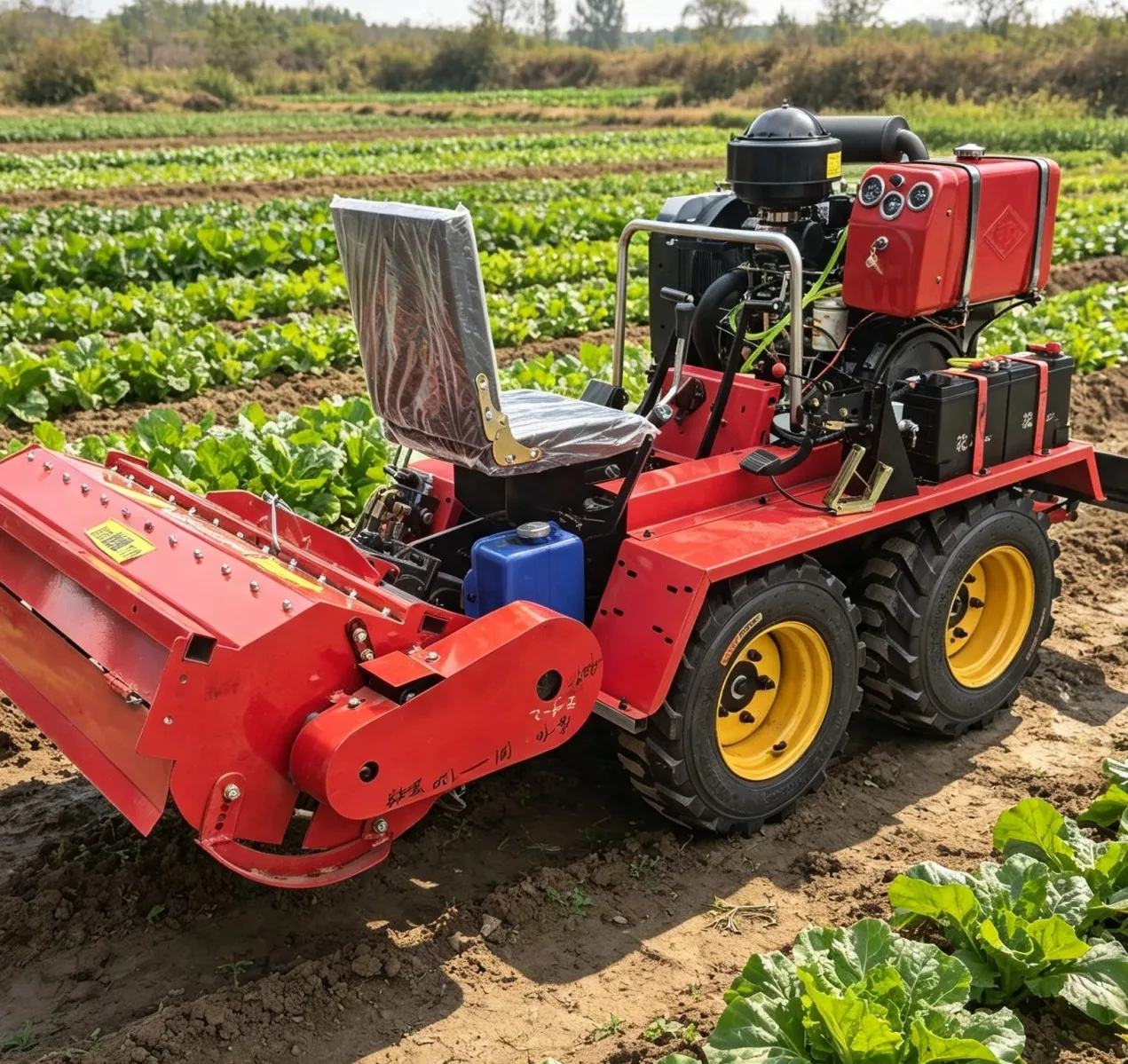Durable Seat‑Drive Micro Tiller Complete Accessories Farmland Tillage Machinery