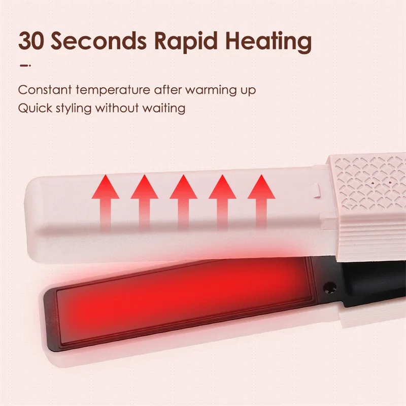 Cordless Usb 2in1 Hair Curler Portable Straightener Tourmaline Iron Heating Curling Straight Dual-purpose for Women hot comb