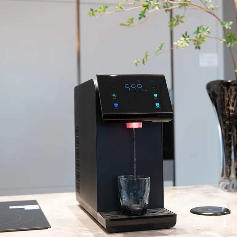 

Pou UF Electric Desktop Water Dispenser with RO System Hot & Cold Reverse Osmosis for Household and Hotel Use Plastic Housing