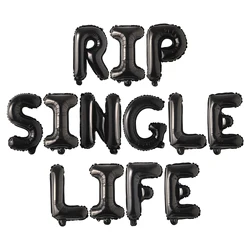 FANGLELAND Rip Single Life Party Decoration, Gothic Rip Single Life Foil Ballons, Diamond Foil Ring for Engagement Wedding Party