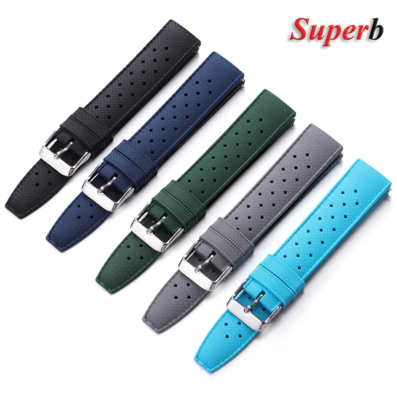 الإفراج السريع قسط الاستوائية حزام ساعة مطاطي 20 مللي متر 22 مللي متر الرجال النساء العصابات العالمية ل Omgea ل Seiko لأساور أوريس