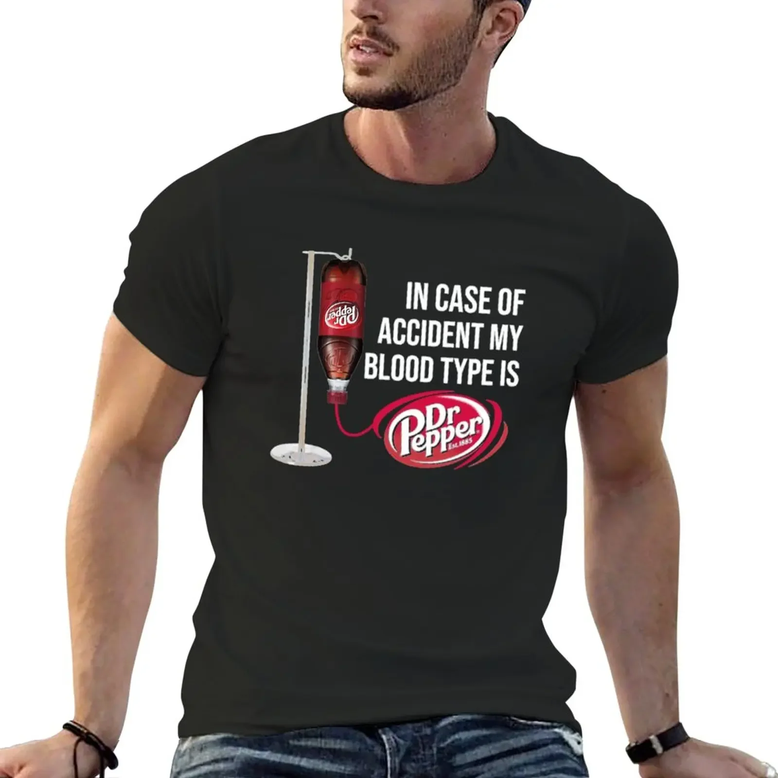 T-Shirt graphs t shirt boys t shirts t shirts for men graph New in Case of Accident My Blood Type is-Dr -Pepperr Tshirt