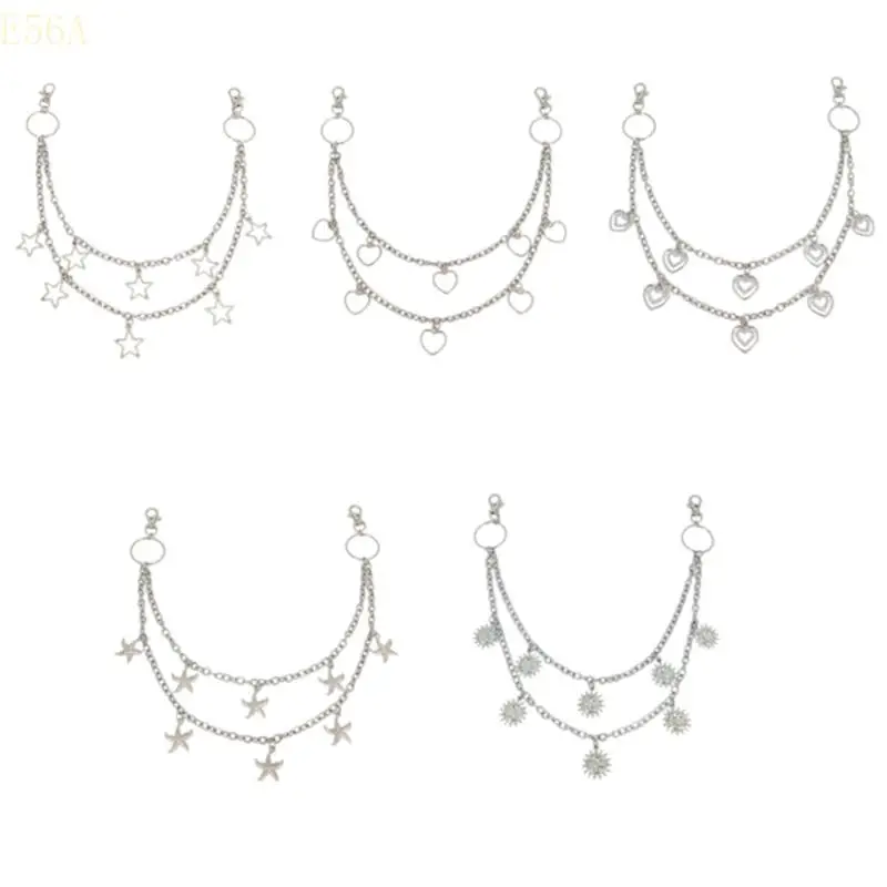 

E56A Adult Unisex Pants Chain Decorative Jeans Chain Hiphop Streetwear Trousers Chain