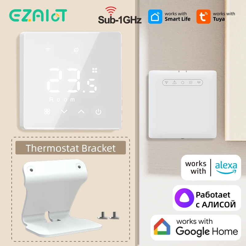 Smart home Wifi thermostat tuya RF wireless gas boiler heating programmable temperature remote controller with alexa google