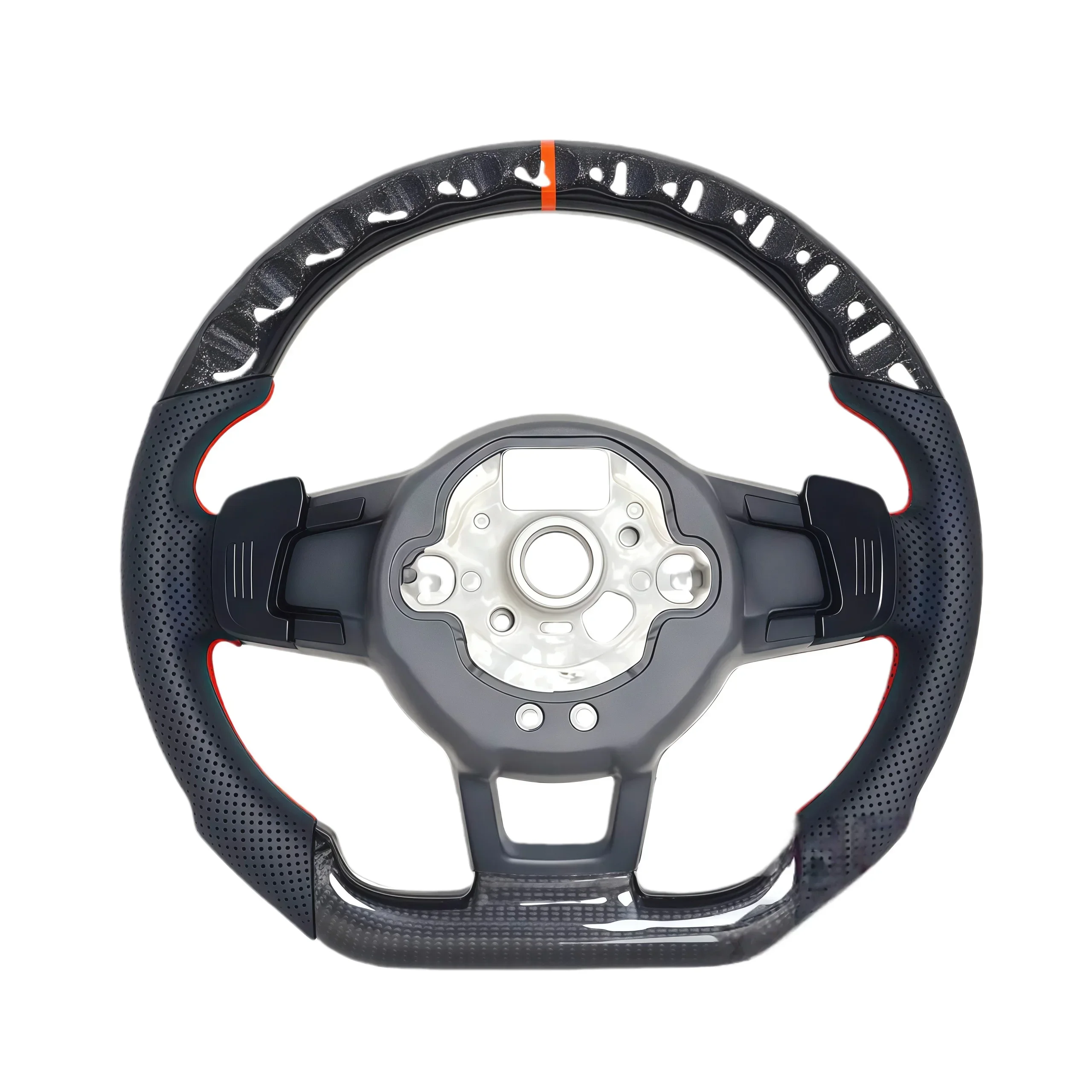Wholesale Price Golf Mk7 Steering Wheel Nappa Leather Red Calibration Mark Carbon Steering Wheel for vw Golf 7 Mk7 2015-2019