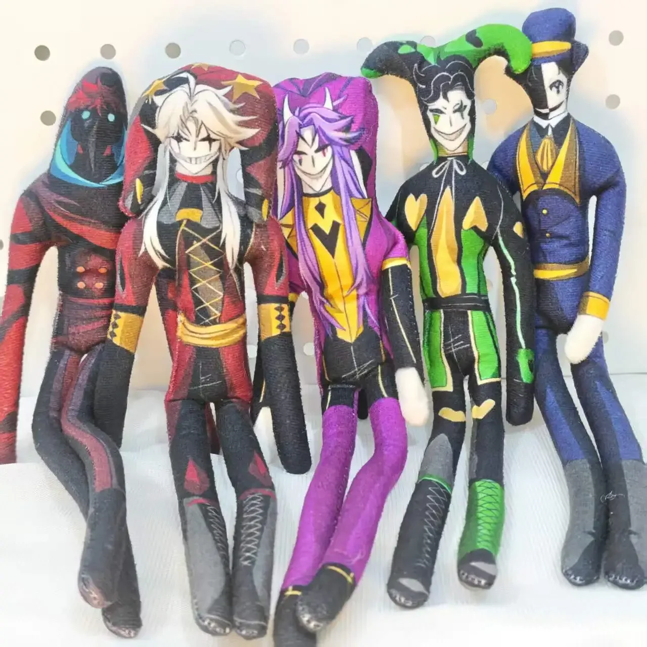 Freak Circus Plush Doll Harlequin Pierlot Checker Doctor Bendable Stuffed Toy Scary Clown Halloween Cosplay Props Gift