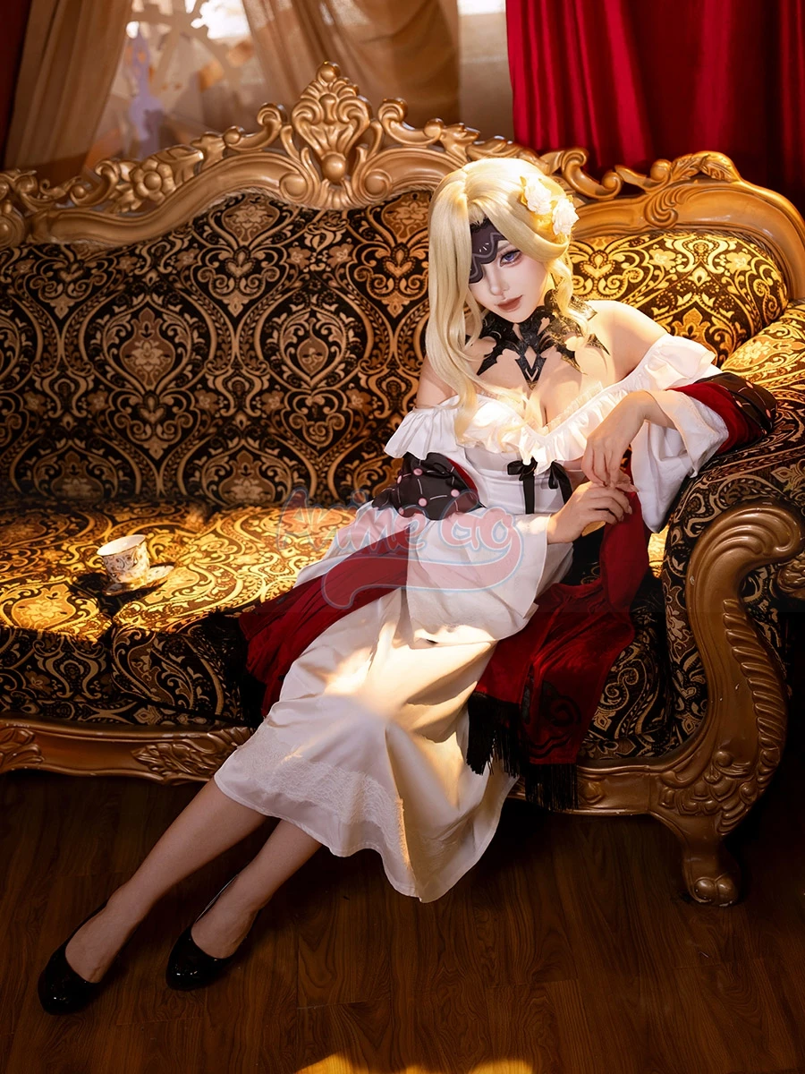 Genshin Impact Rosalyne La Signora Cosplay Costume The Fair Lady Women Dress Cloak Halloween Role Play Anime&Go