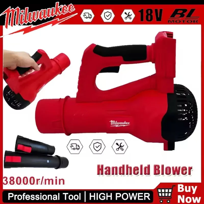 

Milwaukee Cordless Brushless Handheld Air Blower 38000RPM Turbo Leaf Jet Blower for 18V Battery Power Tool