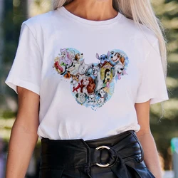 Kawaii Disney Cartoon Tops Mickey Mouse Women Clothes 2024 Summer Streetwear Casual Female Short Sleeve T-shirts Ladies Tee Gift