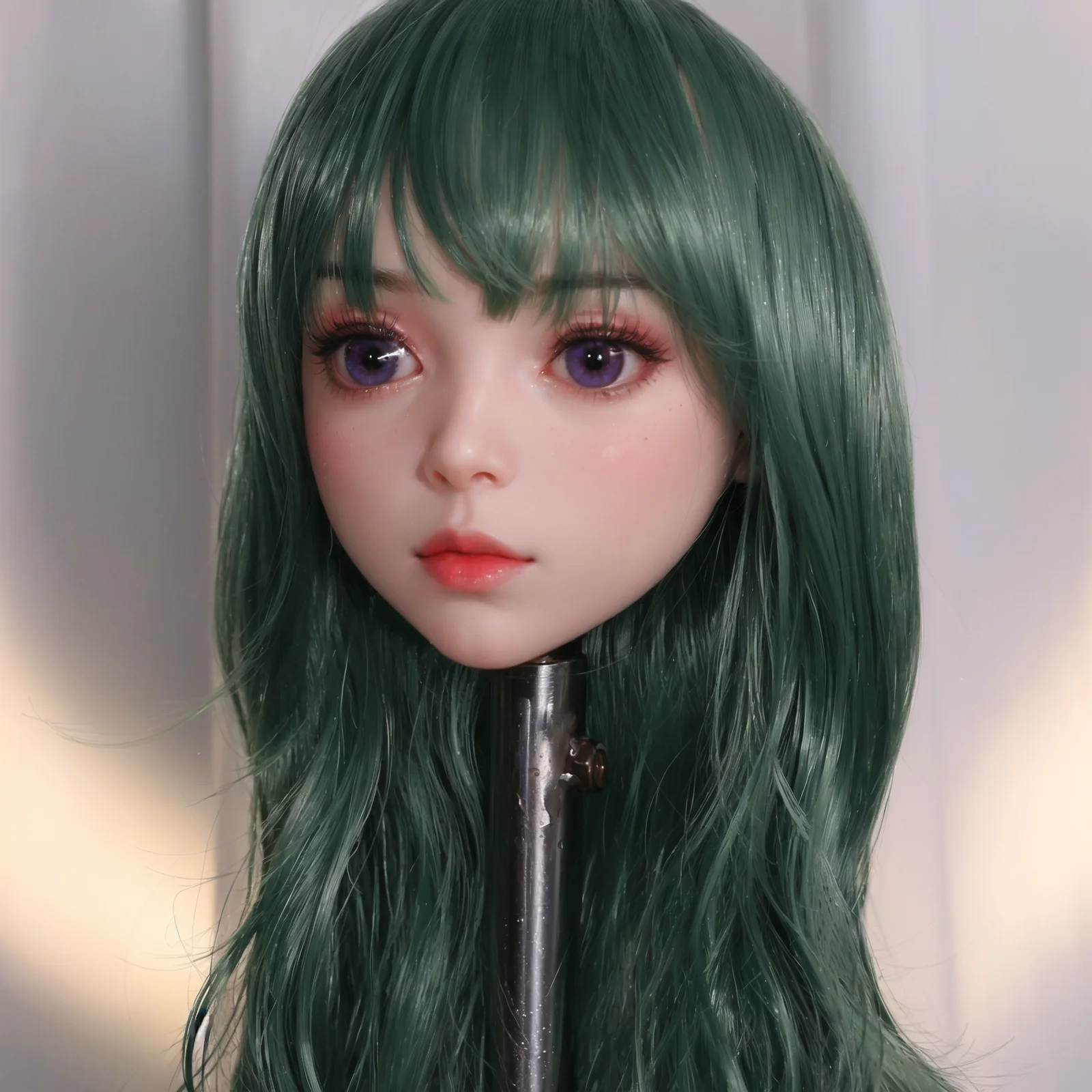 نموذج رأس بشري للبالغين من الجنسين مع واجهة لولبية M16، بما في ذلك الشعر المستعار المطابق للتلاميذ