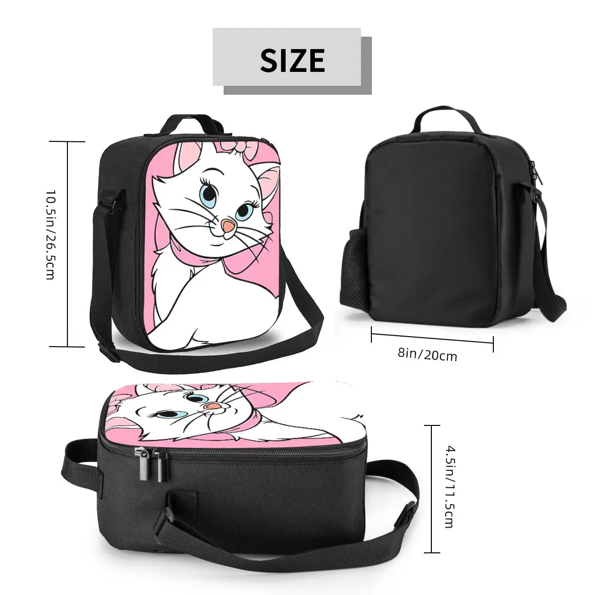 Custom Marie Cat The Aristocats Lunch Bag Women Warm Cooler Insulated Lunch Boxes for Kids School Children