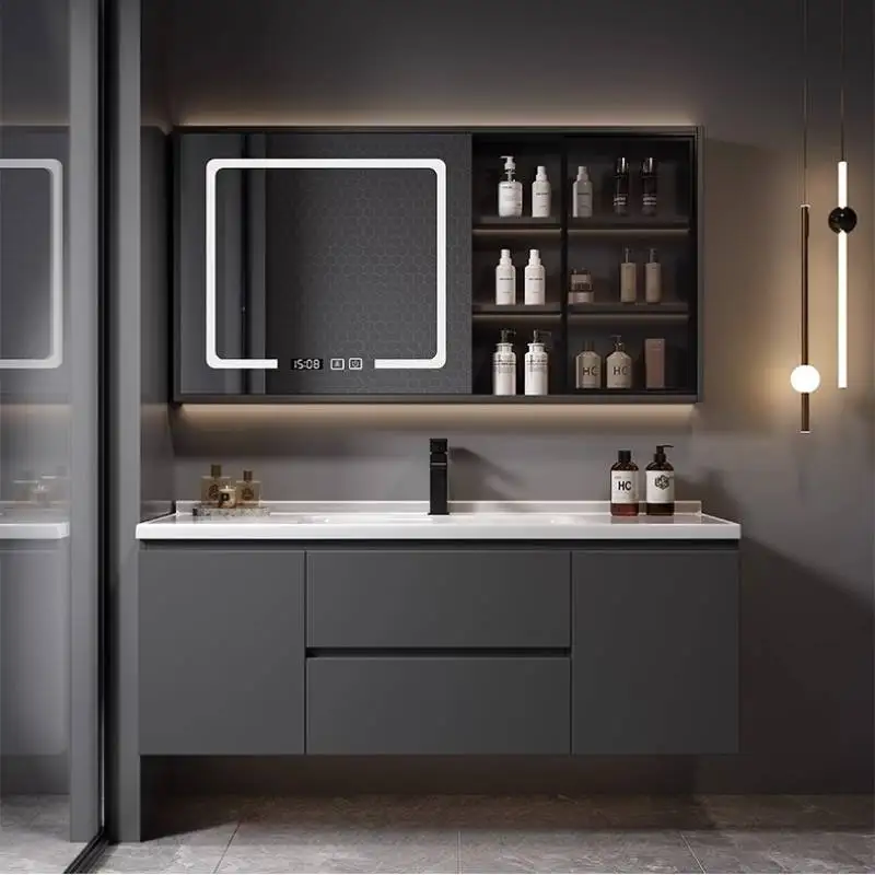Basin Set Bathroom Cabinet Waterproof Modern Floating Cupboard Bathroom Cabinet Vanity Drawers Meuble Salle De Bain Furniture