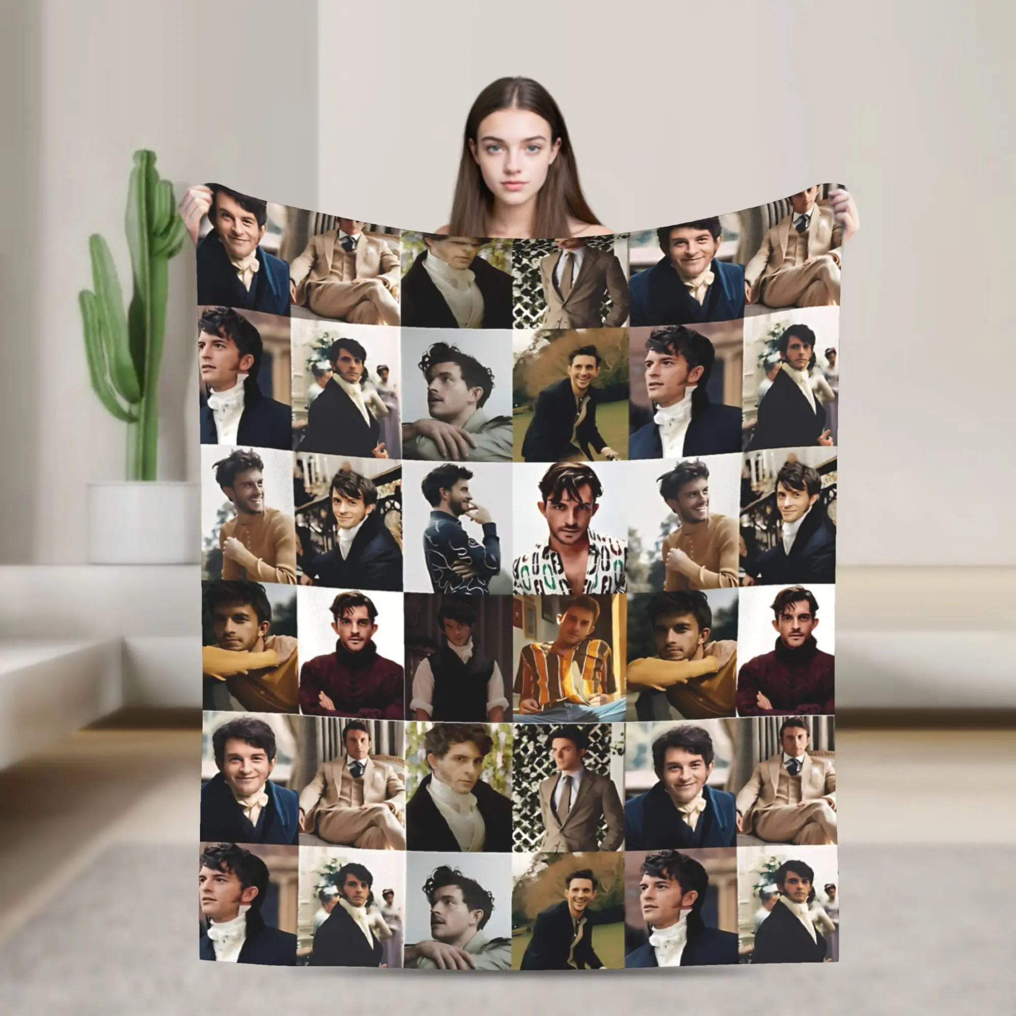 Jonathan Bailey Actor Blanket Cover Comedy Flannel Throw Blanket Summer Air Conditioning Decoration Soft Warm Bedspreads