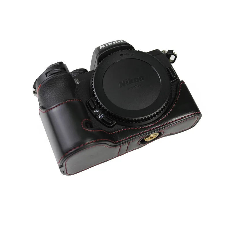 Camera Bag PU Leather Case Half Body Base Protector for Nikon Z50 Z30 Mirrorless Camera Shell Protective Opening Bottom Cover